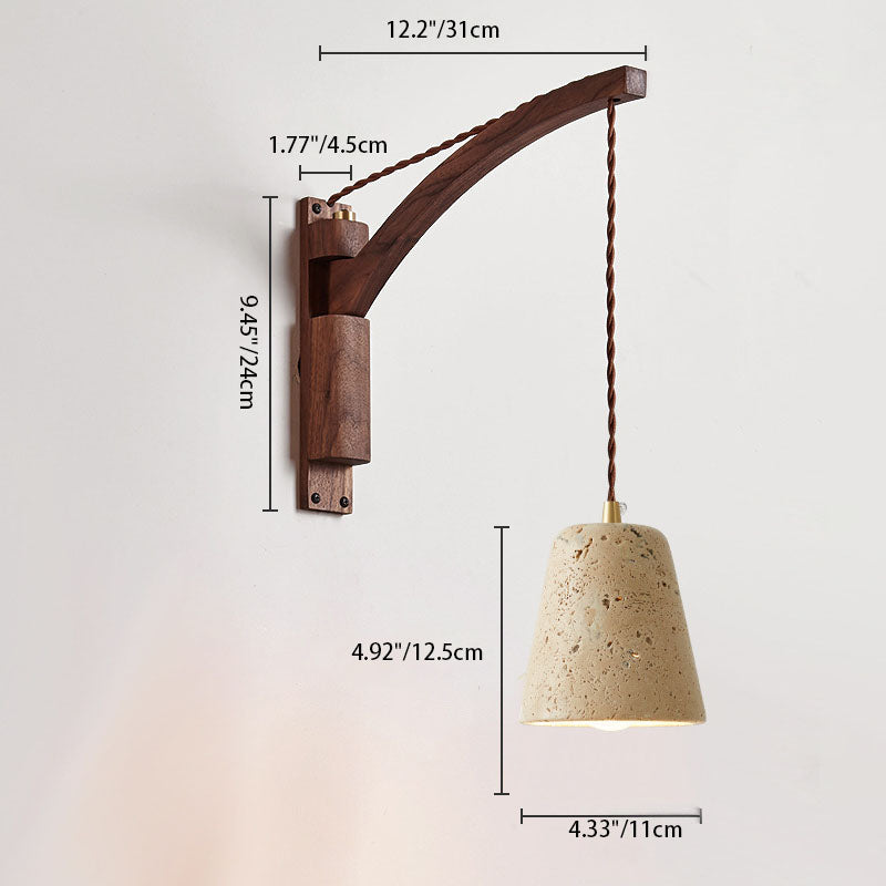 Kaelun – Wabi Sabi Wooden Wall Lamp With Glass Dome