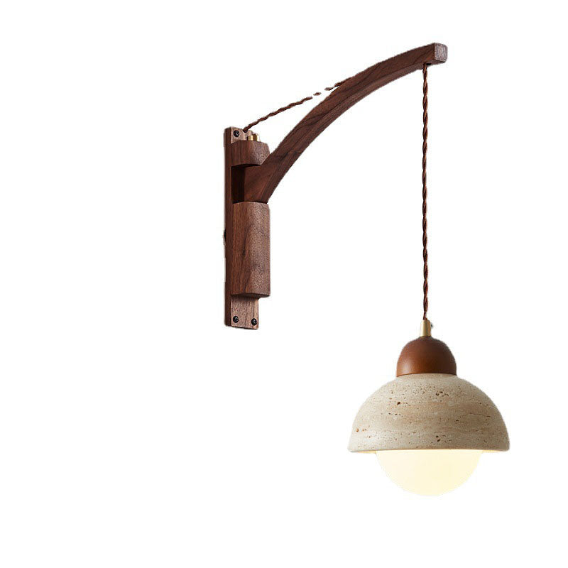Kaelun – Wabi Sabi Wooden Wall Lamp With Glass Dome