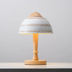 Retro Ceramic and Wood Table Lamp 9.1"