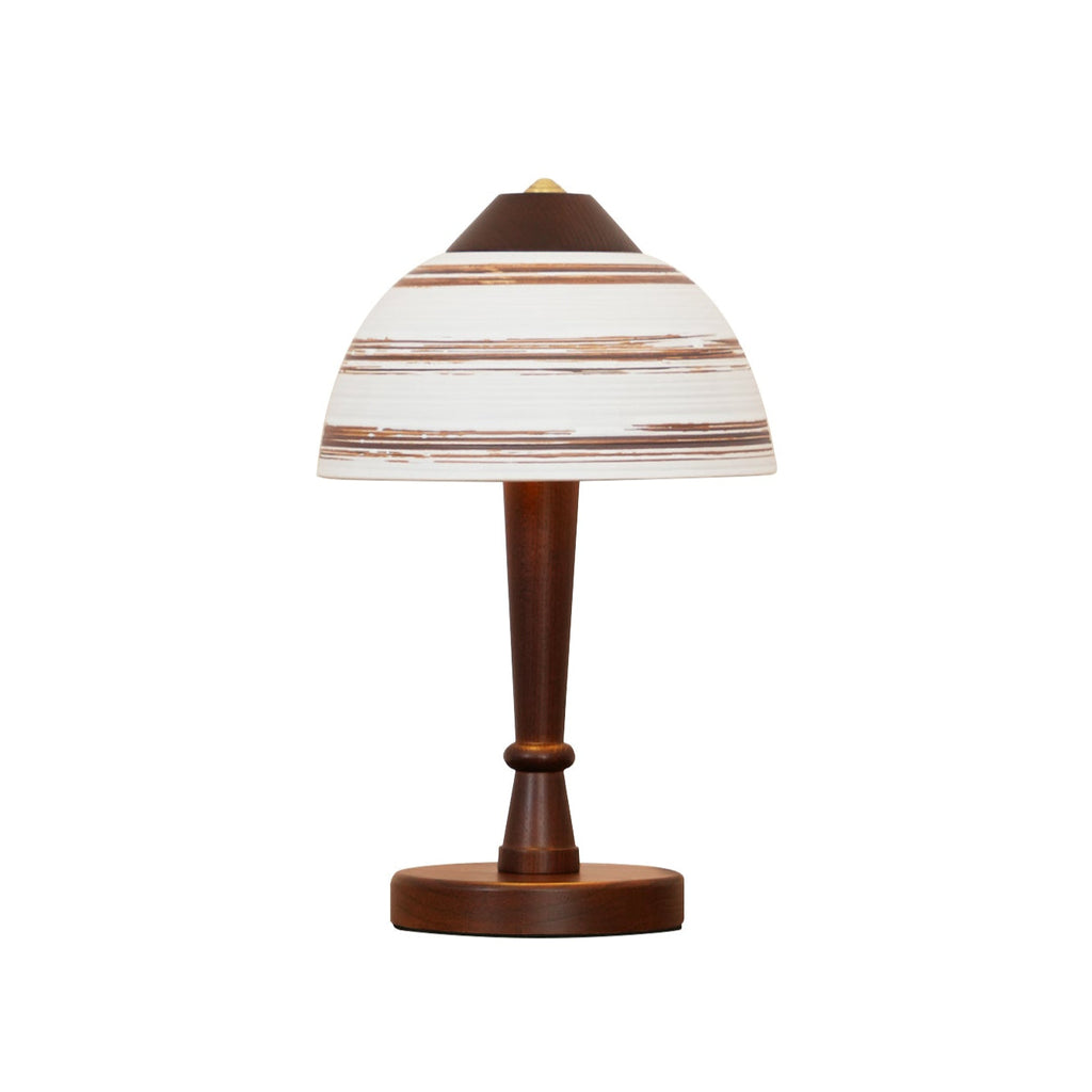Retro Ceramic and Wood Table Lamp 9.1"