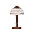 Retro Ceramic and Wood Table Lamp 9.1"