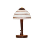 Retro Ceramic and Wood Table Lamp 9.1"