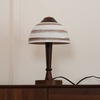 Retro Ceramic and Wood Table Lamp 9.1"