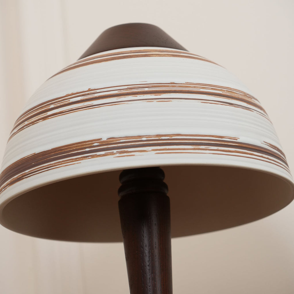 Retro Ceramic and Wood Table Lamp 9.1"