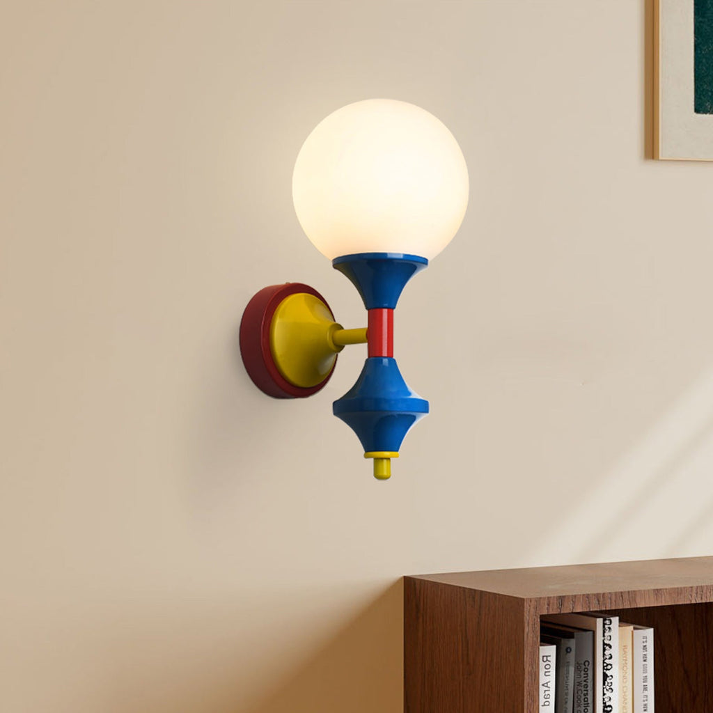 Postmodern Geometric Color-Block Wall Sconce