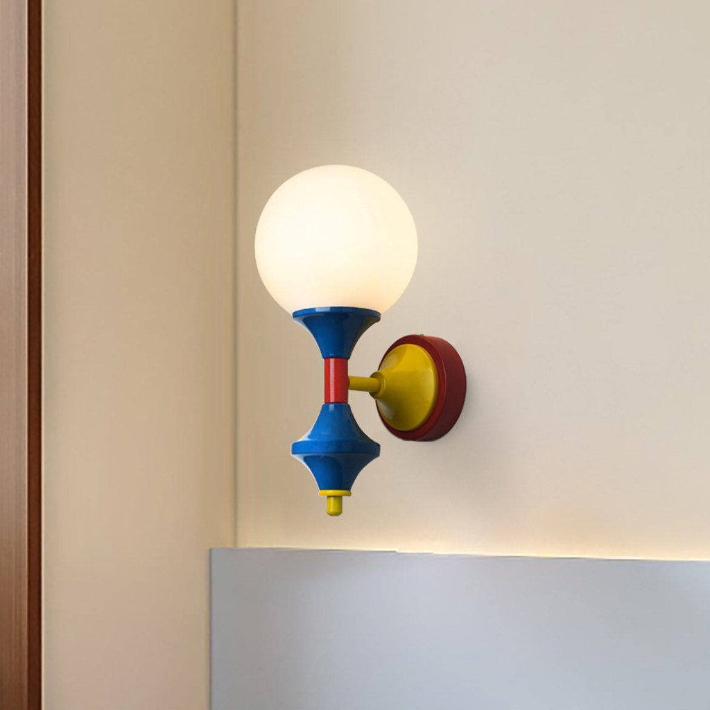 Postmodern Geometric Color-Block Wall Sconce