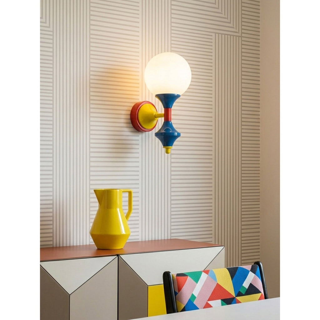 Postmodern Geometric Color-Block Wall Sconce