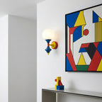 Postmodern Geometric Color-Block Wall Sconce