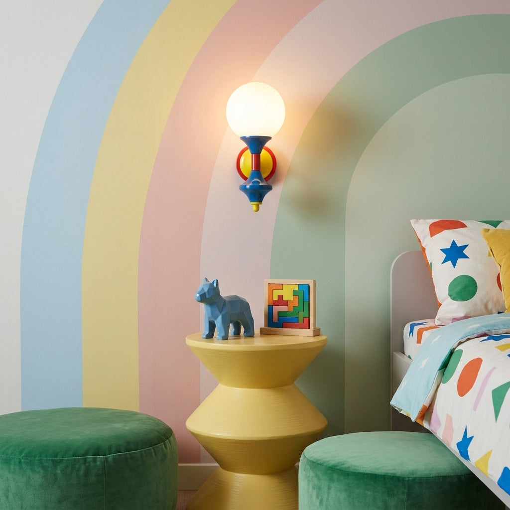 Postmodern Geometric Color-Block Wall Sconce