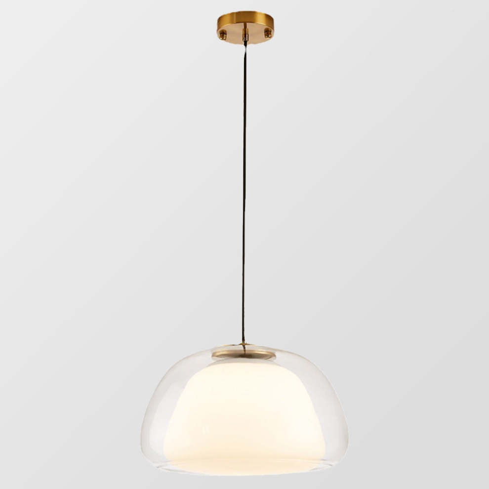 Jellura: Pendant Light made of White Glass with Diffuser in Modern Jelly Shape – for Stylish Room Lighting