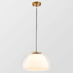 Jellura: Pendant Light made of White Glass with Diffuser in Modern Jelly Shape – for Stylish Room Lighting