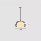 Jellura: Pendant Light made of White Glass with Diffuser in Modern Jelly Shape – for Stylish Room Lighting