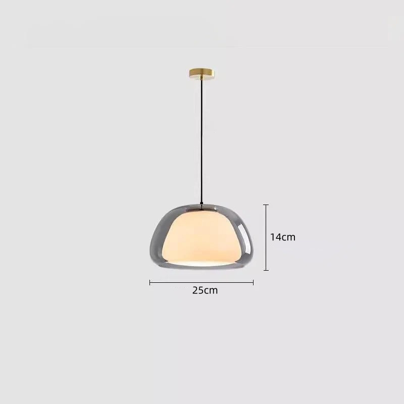 Jellura: Pendant Light made of White Glass with Diffuser in Modern Jelly Shape – for Stylish Room Lighting
