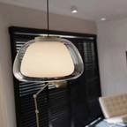Jellura: Pendant Light made of White Glass with Diffuser in Modern Jelly Shape – for Stylish Room Lighting