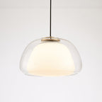 Jellura: Pendant Light made of White Glass with Diffuser in Modern Jelly Shape – for Stylish Room Lighting