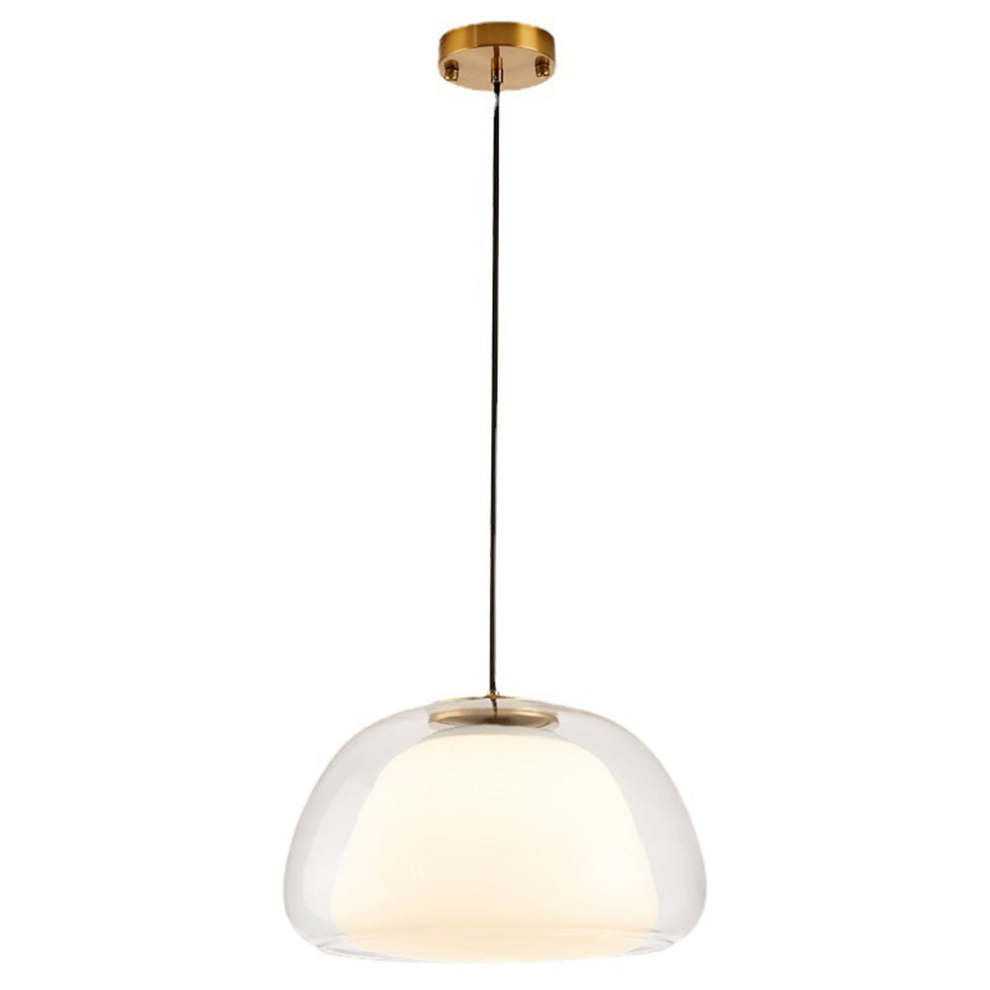 Jellura: Pendant Light made of White Glass with Diffuser in Modern Jelly Shape – for Stylish Room Lighting
