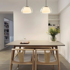 Jellura: Pendant Light made of White Glass with Diffuser in Modern Jelly Shape – for Stylish Room Lighting