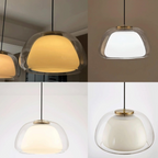Jellura: Pendant Light made of White Glass with Diffuser in Modern Jelly Shape – for Stylish Room Lighting