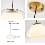 Jellura: Pendant Light made of White Glass with Diffuser in Modern Jelly Shape – for Stylish Room Lighting
