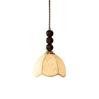 Stacked Wood Bead Mini Pendant Lamp