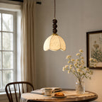 Stacked Wood Bead Mini Pendant Lamp