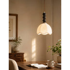 Stacked Wood Bead Mini Pendant Lamp