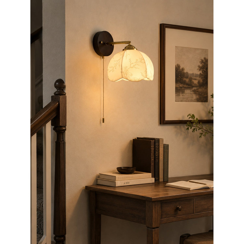 Farmhouse Wood-Backed Dome Wall Sconce
