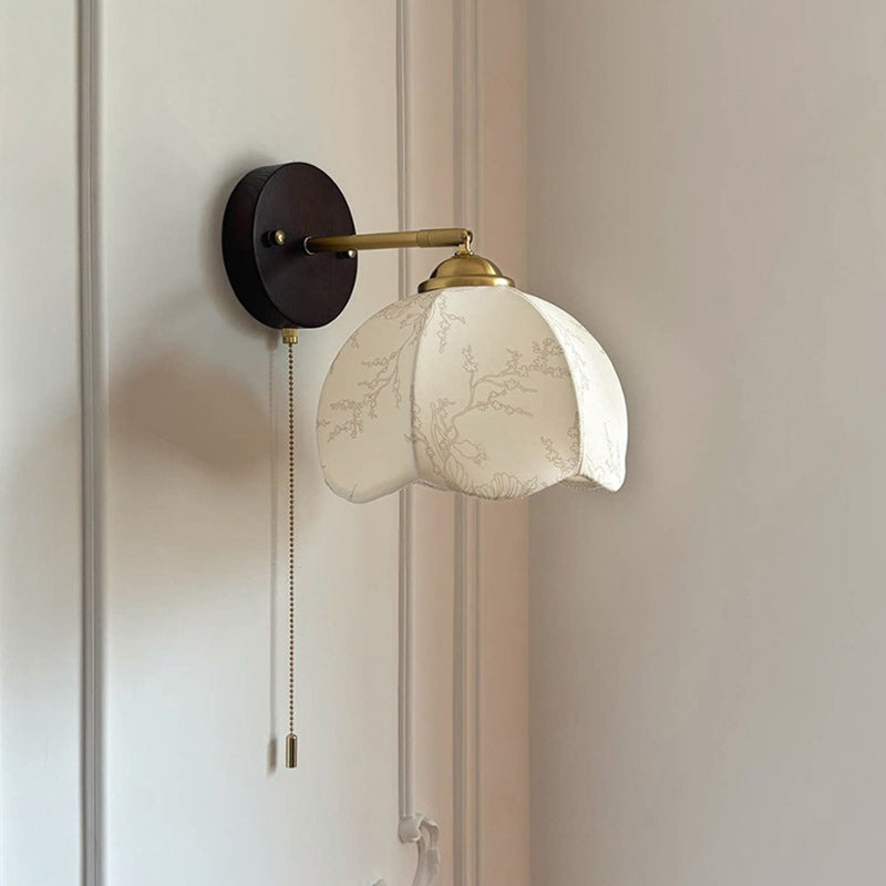 Farmhouse Wood-Backed Dome Wall Sconce