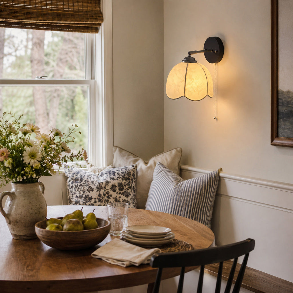Farmhouse Wood-Backed Dome Wall Sconce