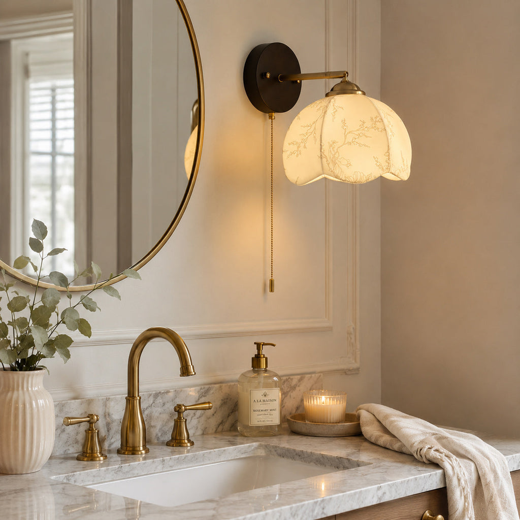 Farmhouse Wood-Backed Dome Wall Sconce