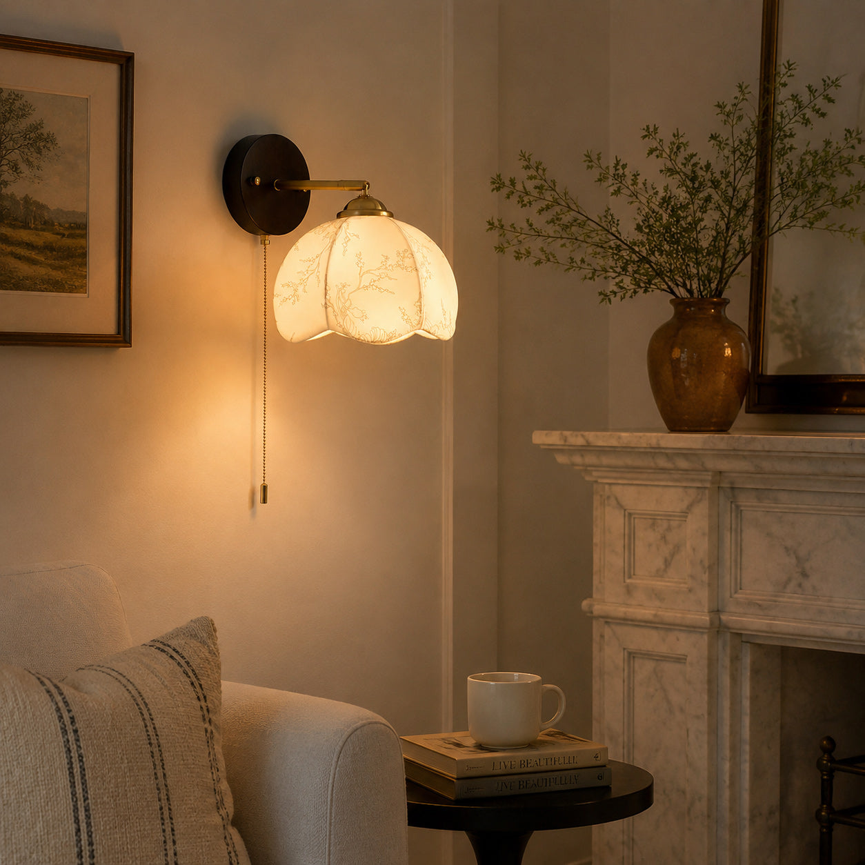 Farmhouse Wood-Backed Dome Wall Sconce