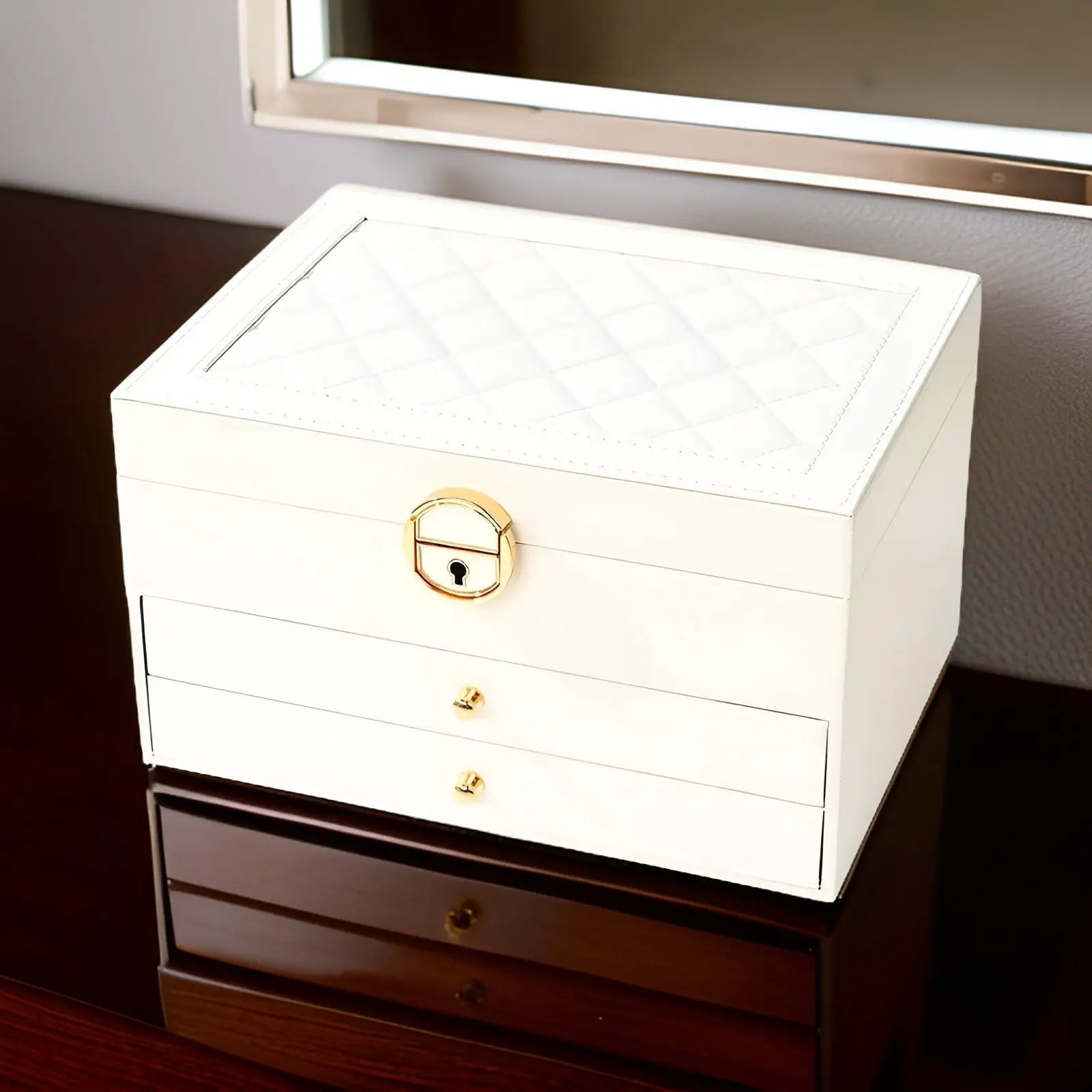 Jewelry Box, Multi Layer Design, Multiple Compartments, Drawer Storage