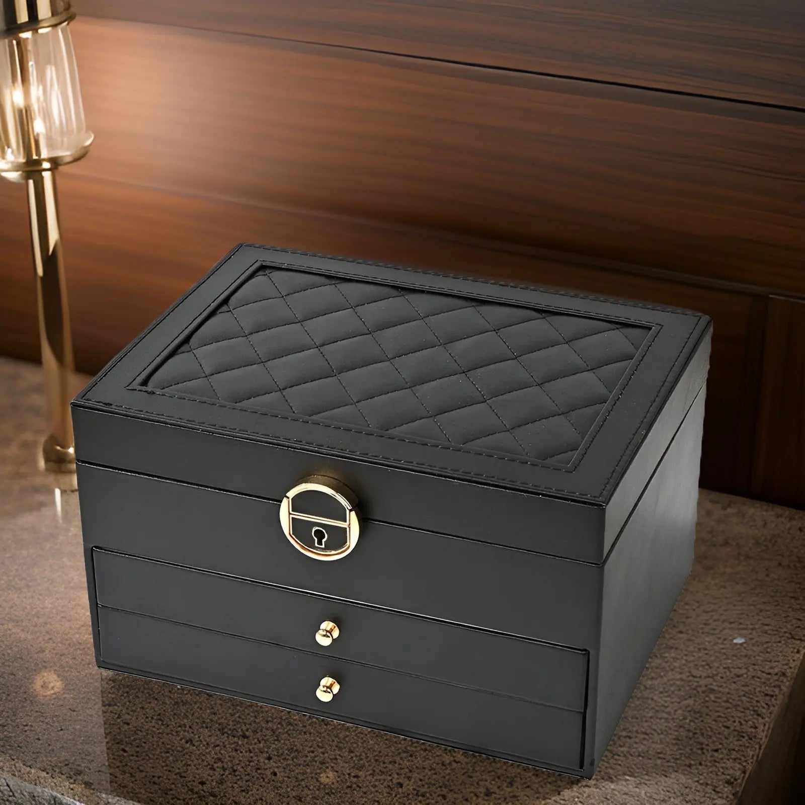 Jewelry Box, Multi Layer Design, Multiple Compartments, Drawer Storage