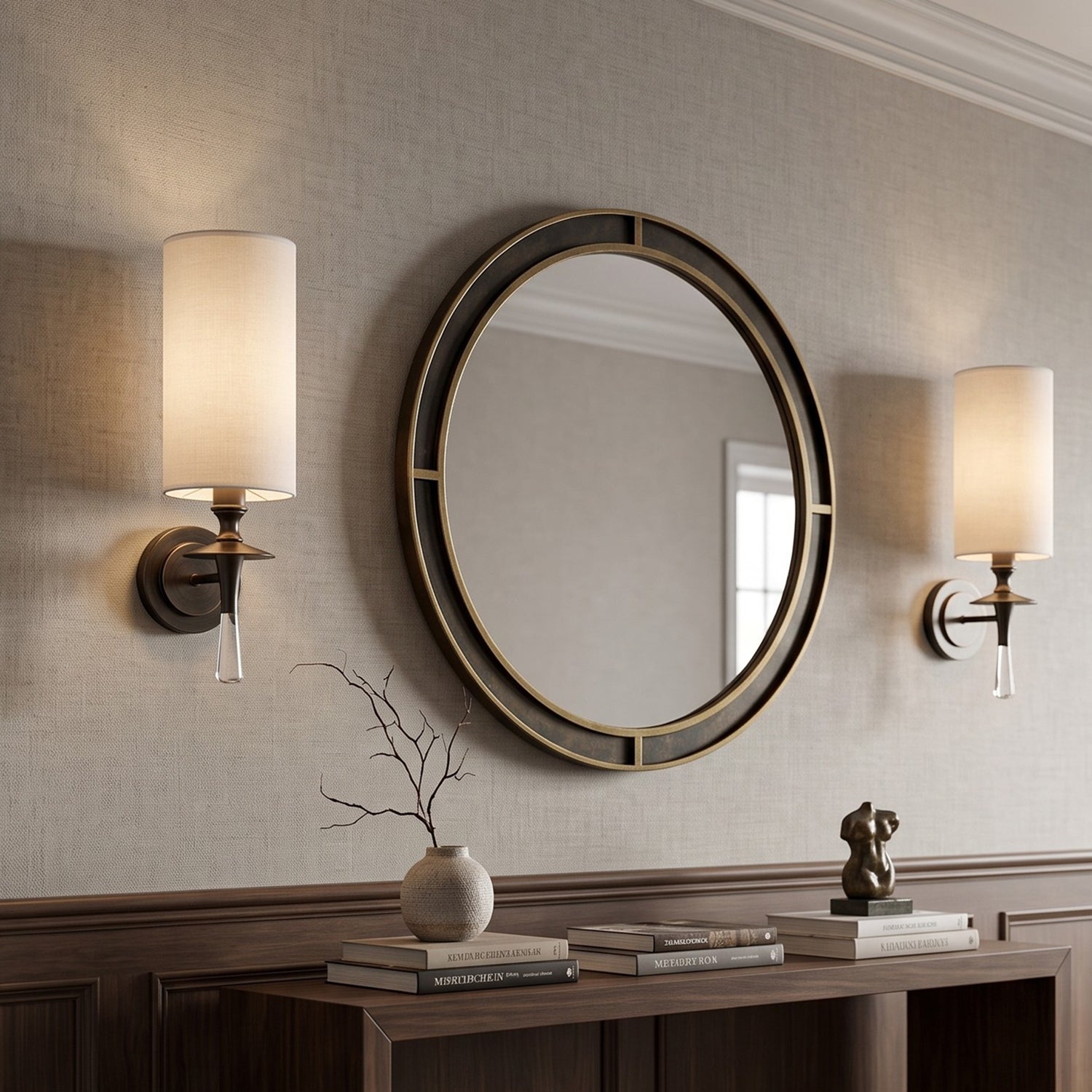 Fabric Column Torch Wall Sconce
