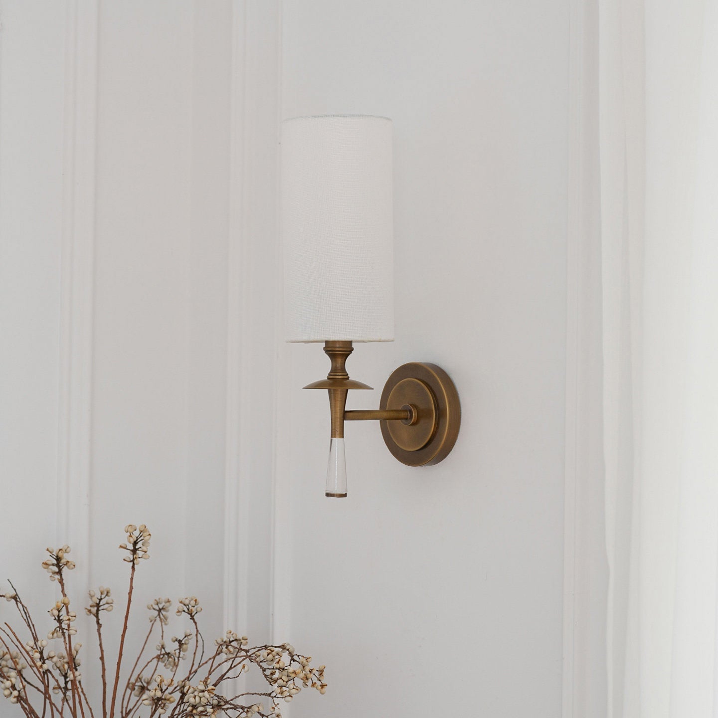 Fabric Column Torch Wall Sconce