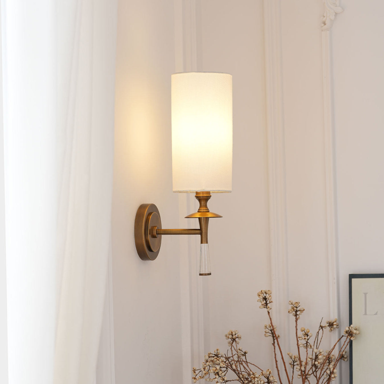 Fabric Column Torch Wall Sconce