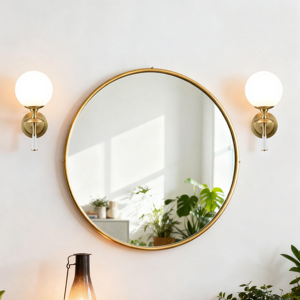 Milk Glass Torch Globe Wall Sconce