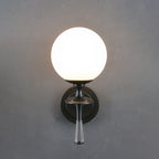 Milk Glass Torch Globe Wall Sconce