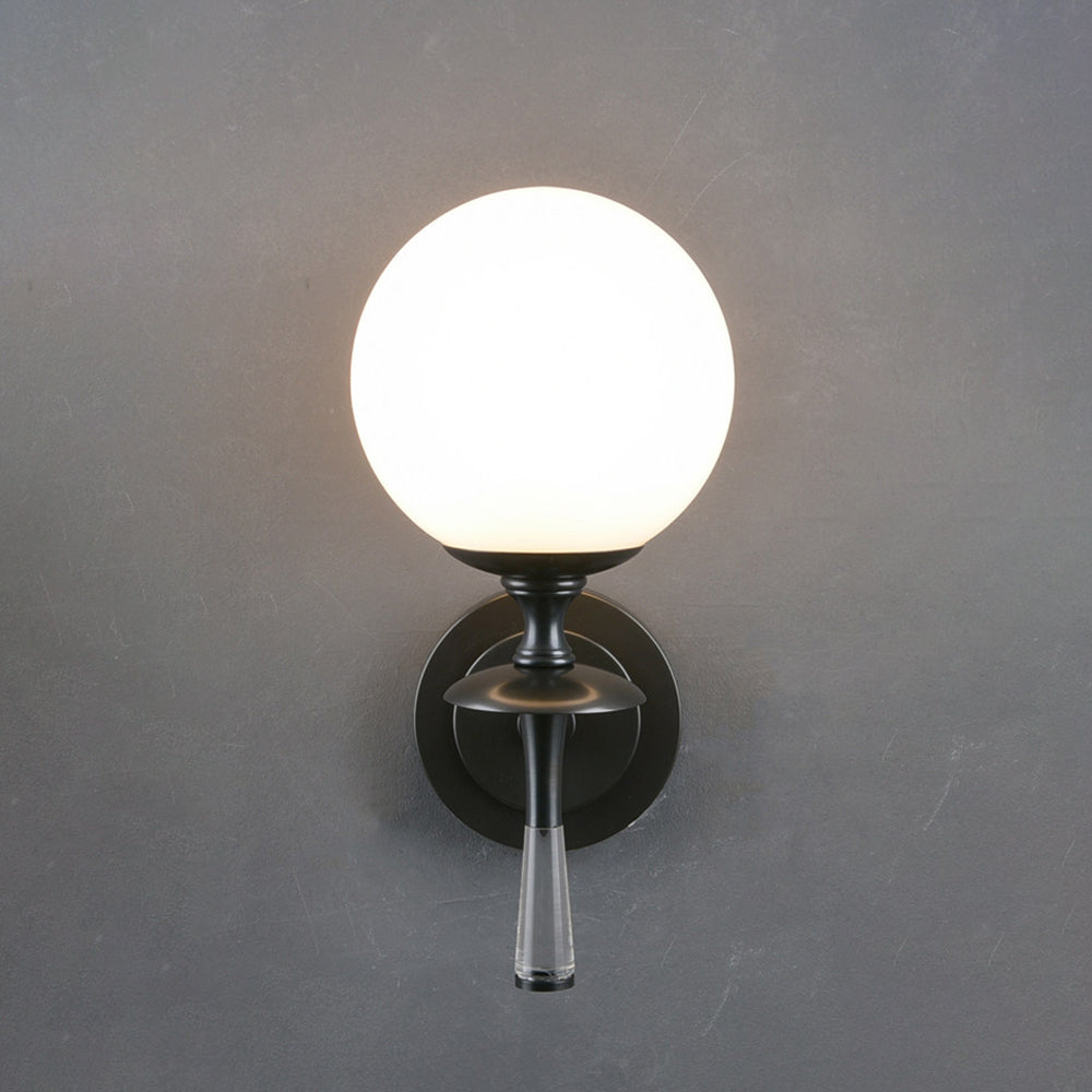 Milk Glass Torch Globe Wall Sconce