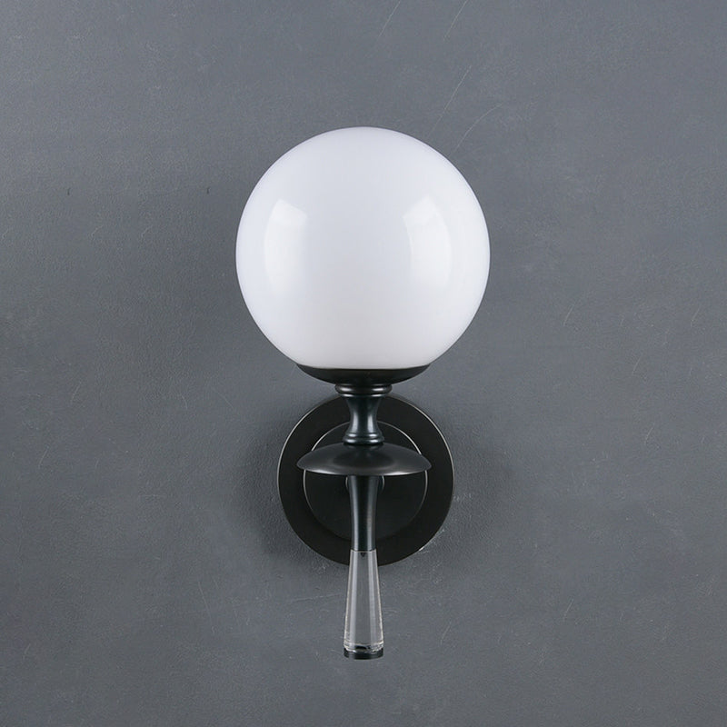 Milk Glass Torch Globe Wall Sconce