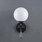 Milk Glass Torch Globe Wall Sconce