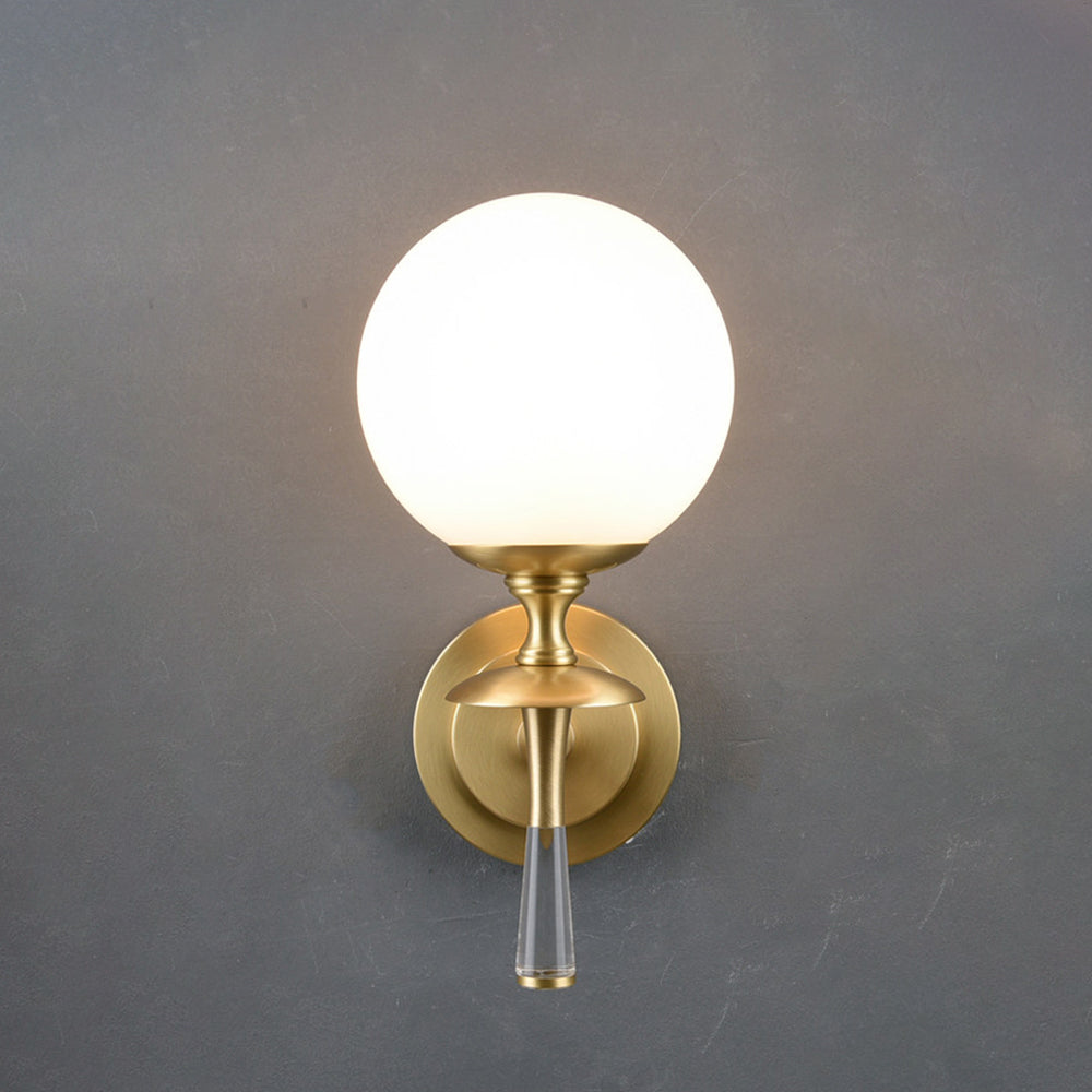 Milk Glass Torch Globe Wall Sconce
