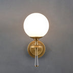 Milk Glass Torch Globe Wall Sconce