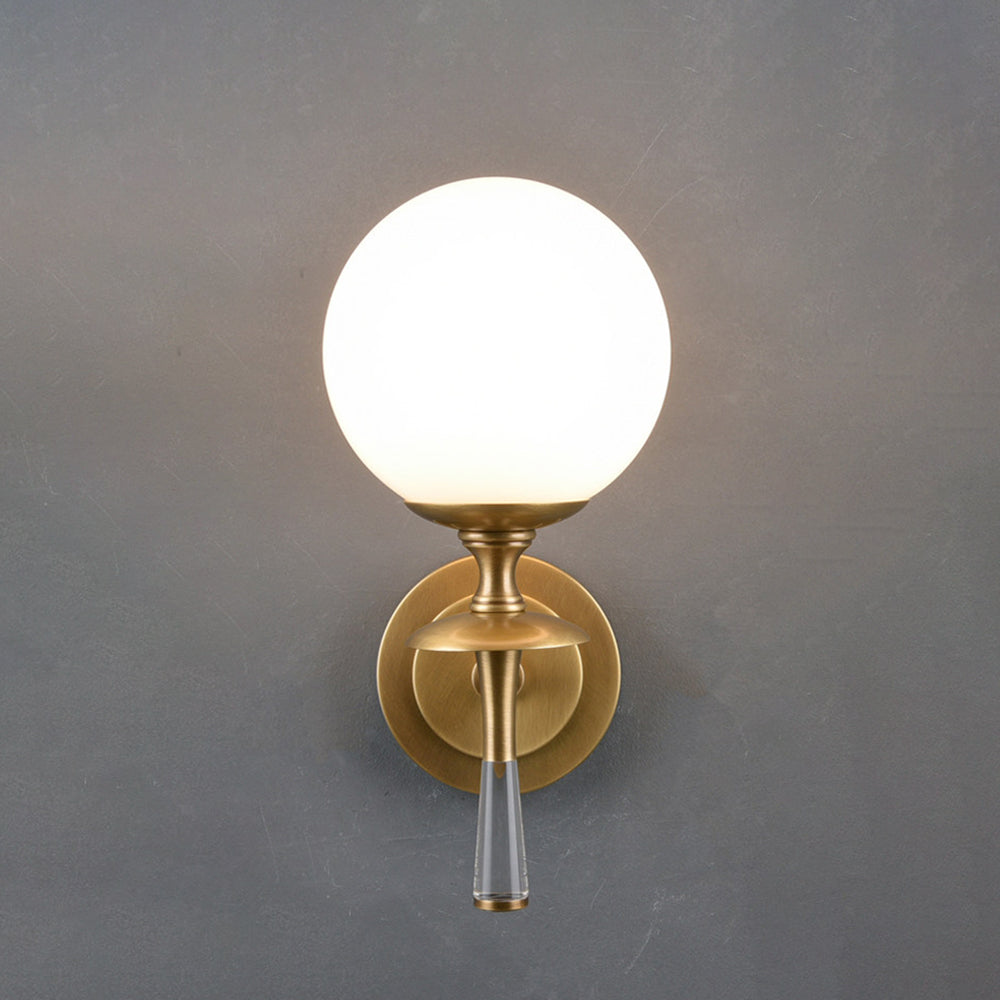 Milk Glass Torch Globe Wall Sconce