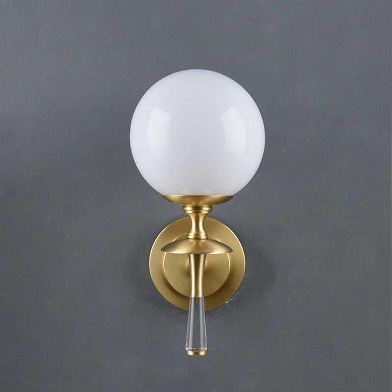 Milk Glass Torch Globe Wall Sconce