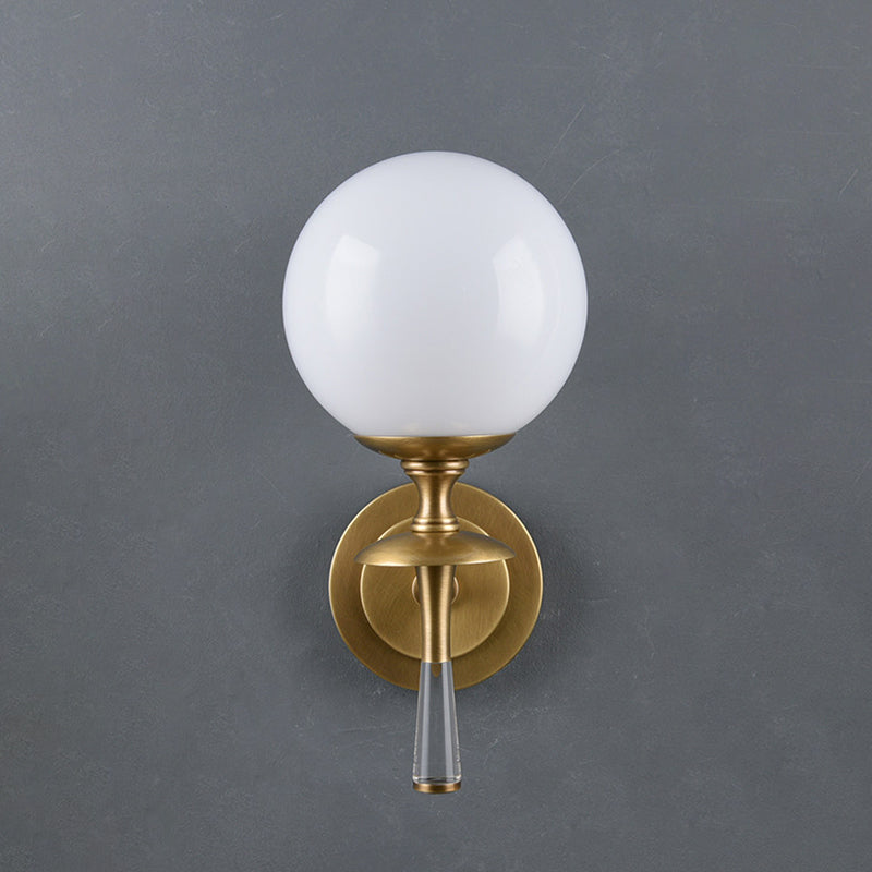 Milk Glass Torch Globe Wall Sconce