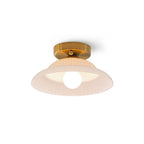 Ribbed Glass Semi-Flush Ceiling Light