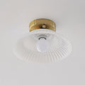 Ribbed Glass Semi-Flush Ceiling Light