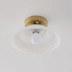Ribbed Glass Semi-Flush Ceiling Light