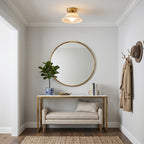 Ribbed Glass Semi-Flush Ceiling Light